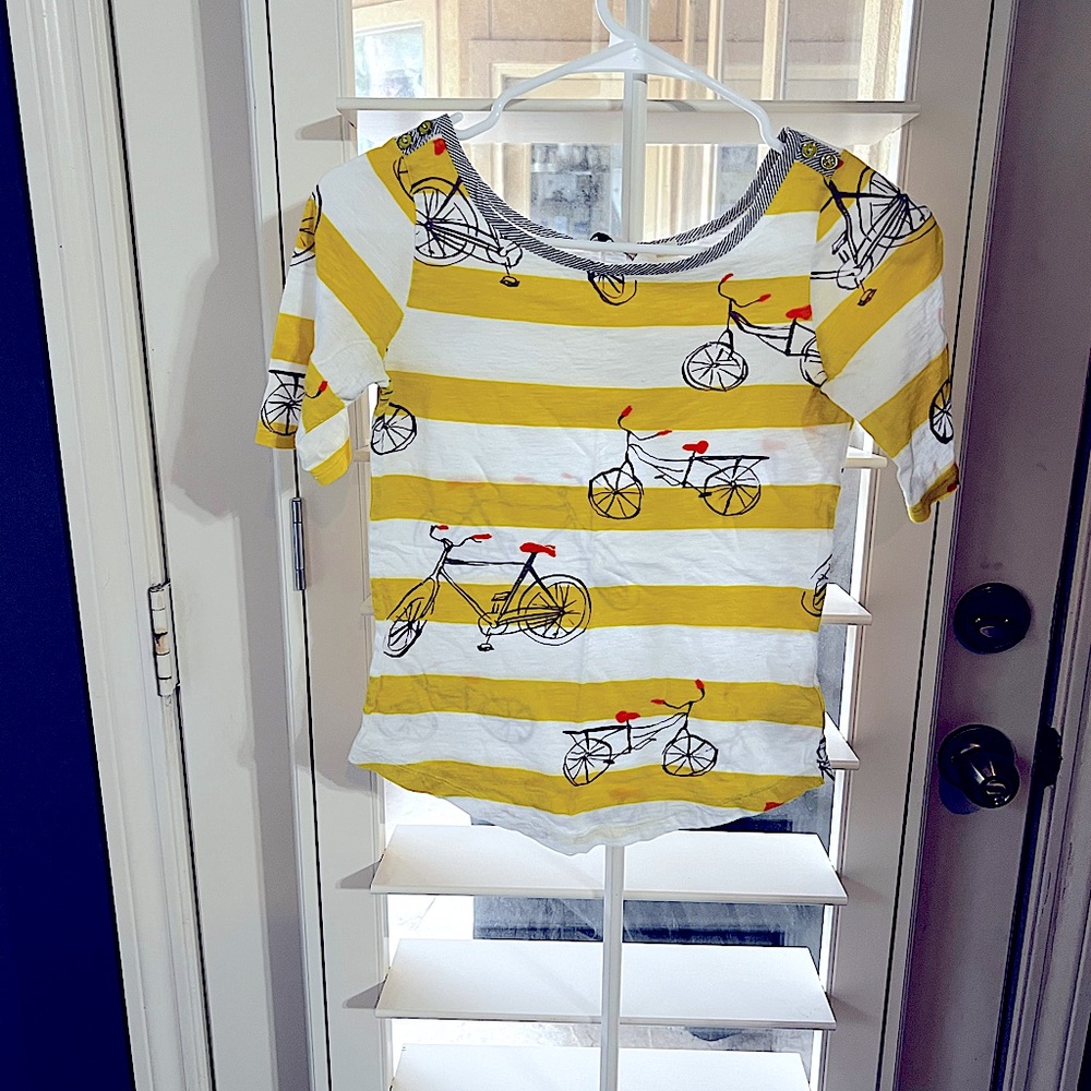 Cutest little Postmark Tee from Anthropologie. Bicycle print and stripes.